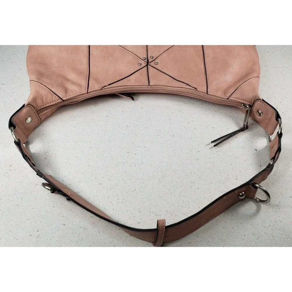 Kensie Hobo Peach/Pink Large Satchel Shoulder Handbag